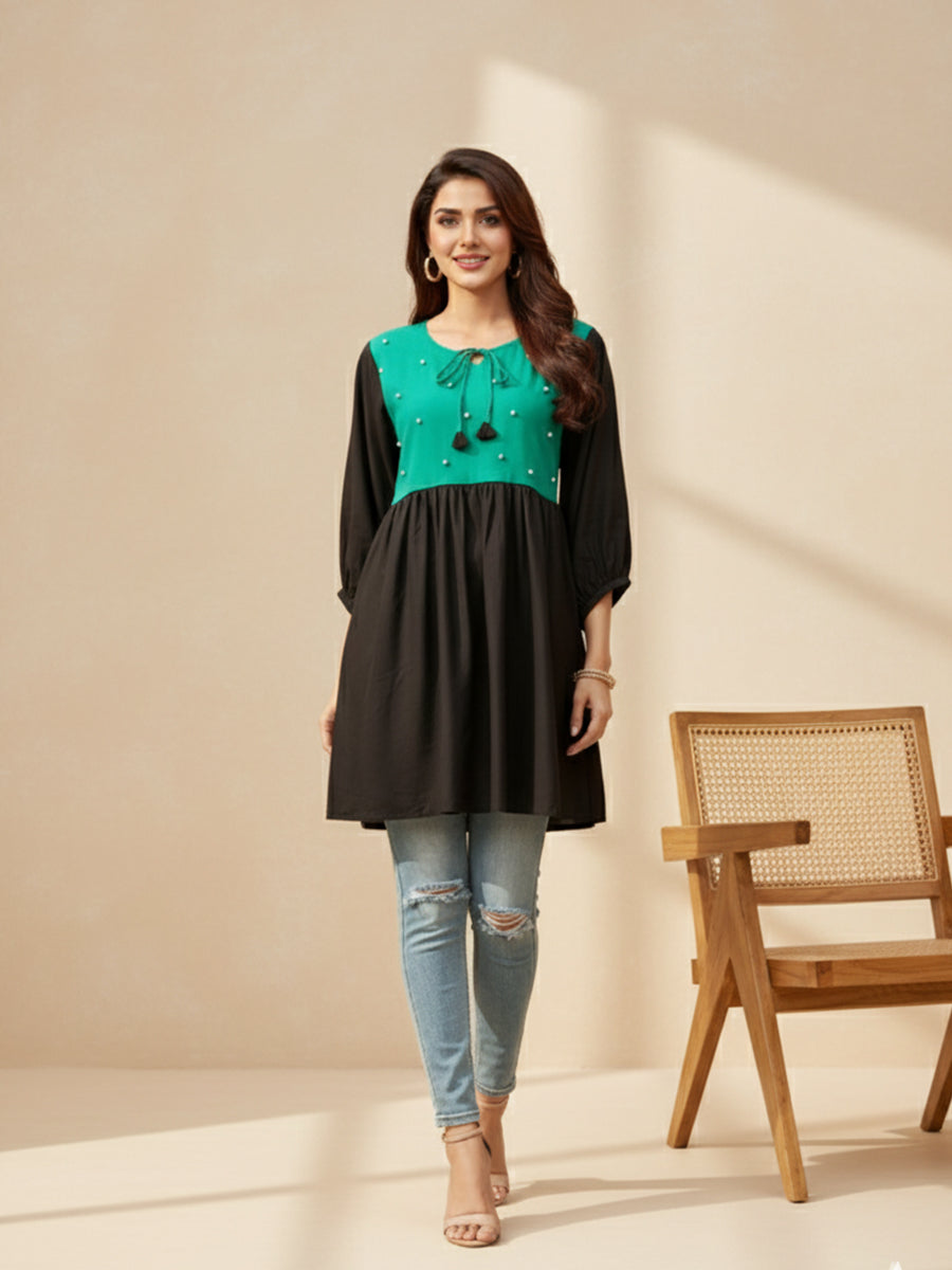 Emerald Charm Tunic Top