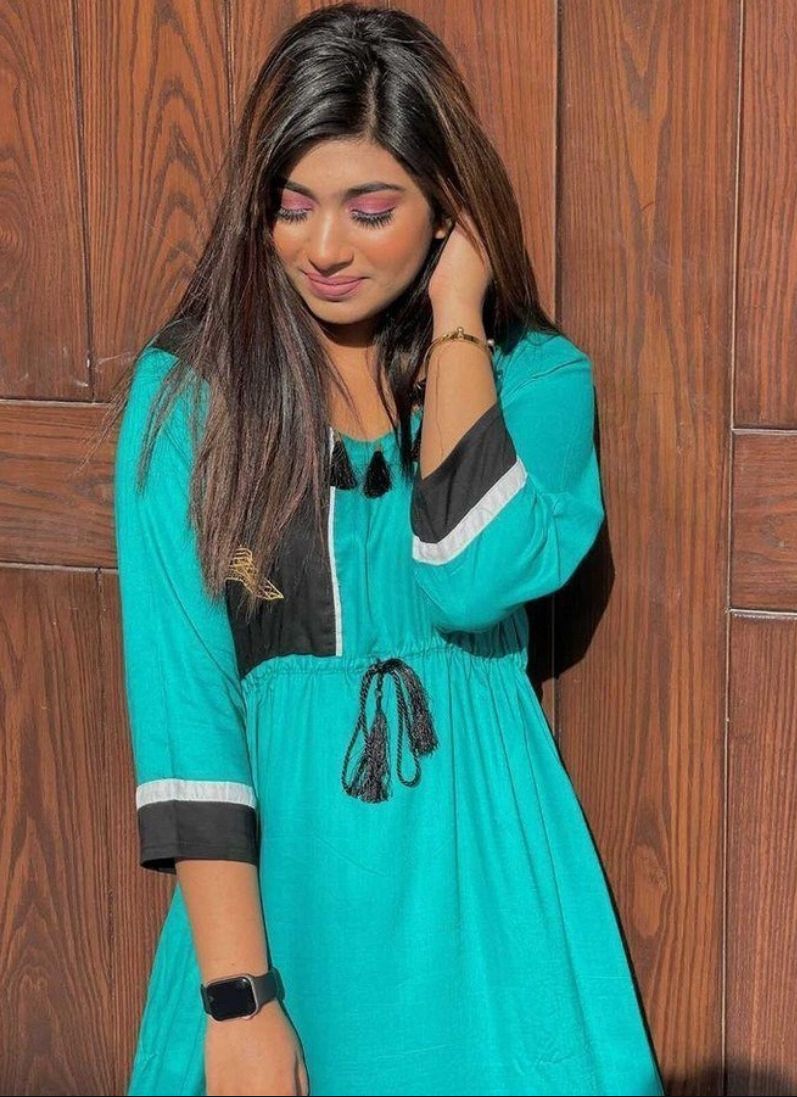 Vibrant A-Line Contrast Kurti